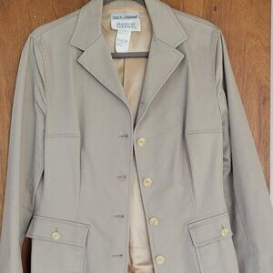 Dolce & Gabbana Vintage 90s Y2K Khaki Cotton Blazer Jacket sz 46 / US 10